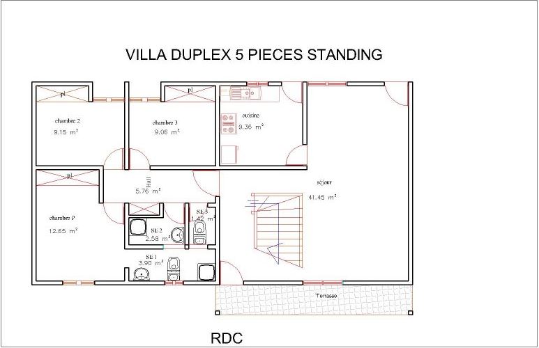 LOGEMENTS SOCIAUX, ÉCONOMIQUES ET STANDINGS - 5 PIECES DUPLEX  - STANDING INDIVIDUELLE